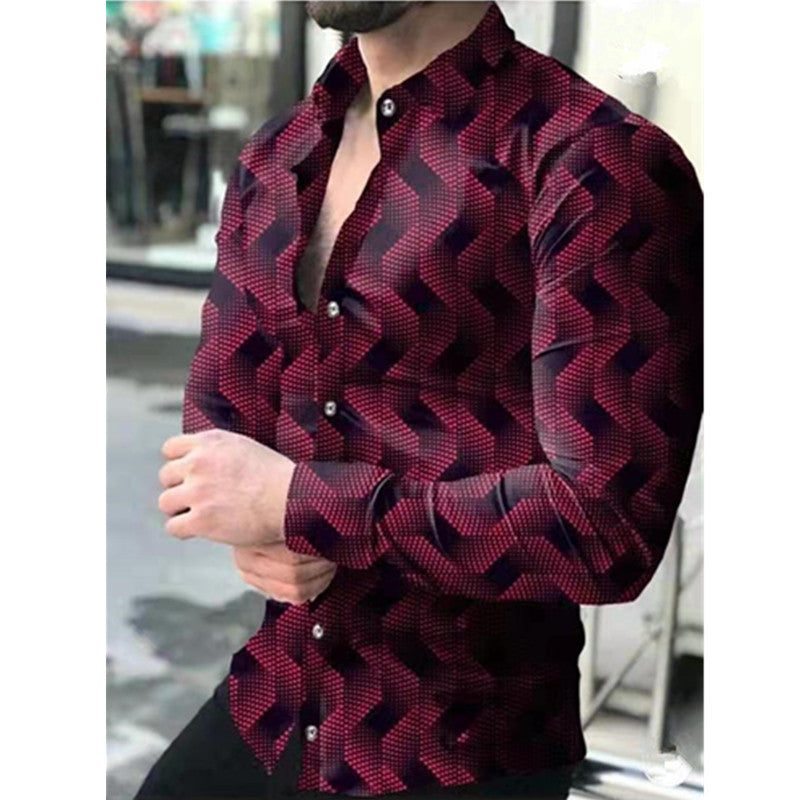 Herren Langarmhemd Graffiti Design Modern Trendy