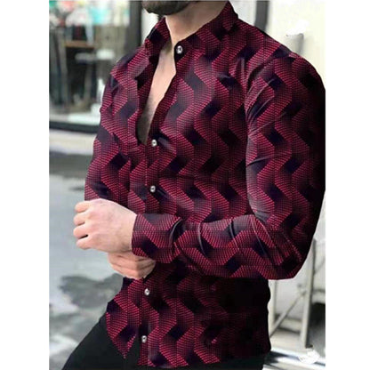 Herren Langarmhemd Graffiti Design Modern Trendy