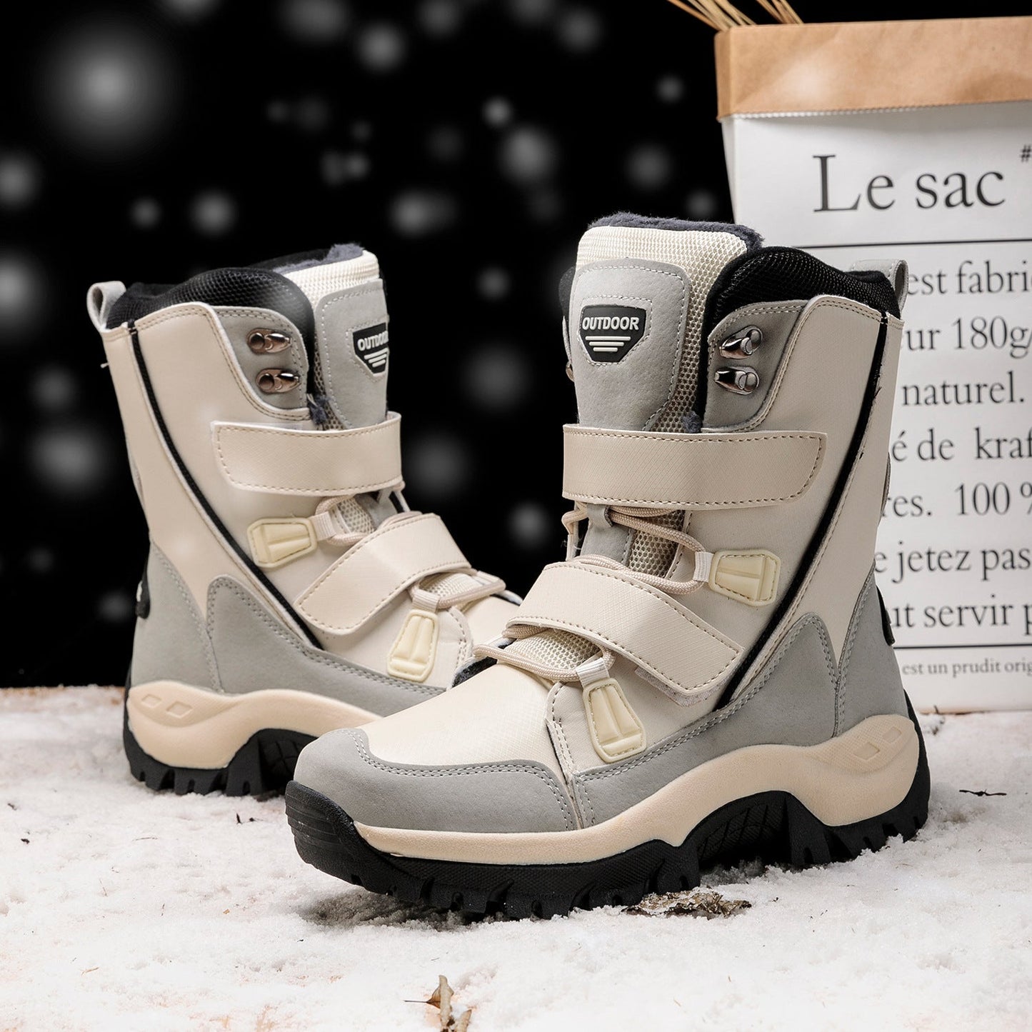 Winterstiefel Damen Isoliert Wasserdicht Mit Verstellbarem Verschluss