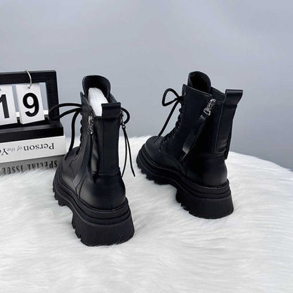 Damenschuhe Stiefel Robust Komfortabel Schnüren