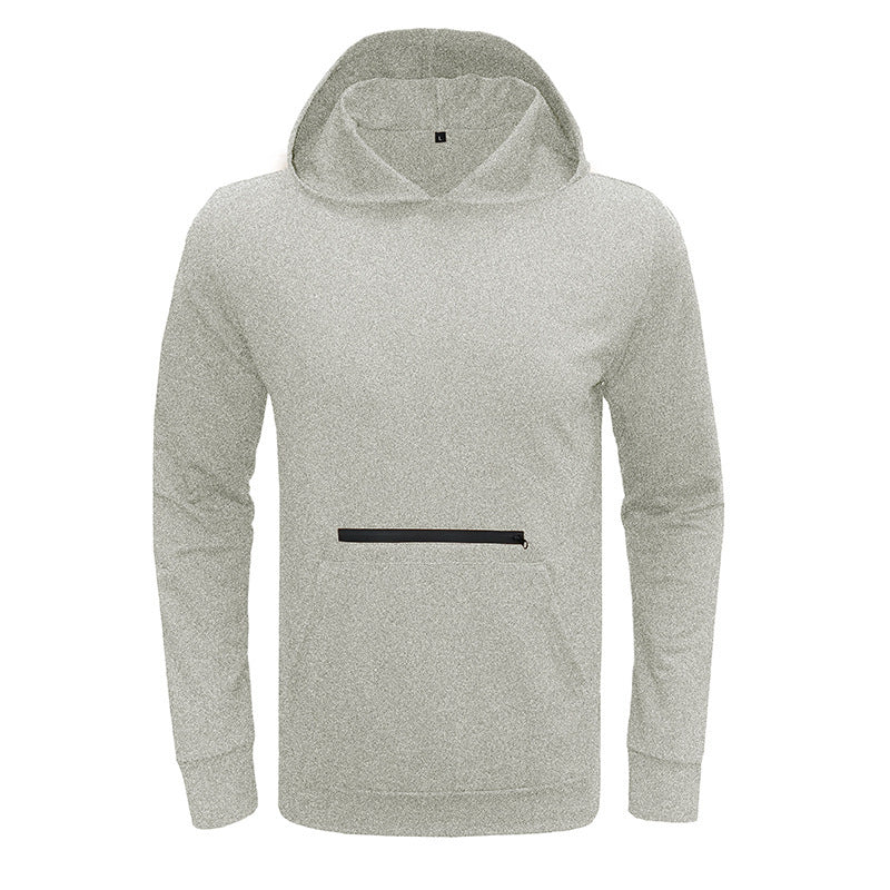 Herren Hoodie Reißverschluss Kapuze Modern Grau