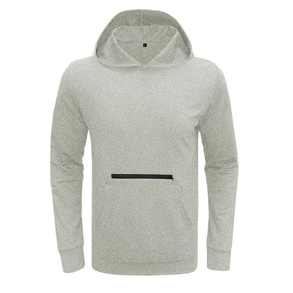 Herren Hoodie Reißverschluss Kapuze Modern Grau