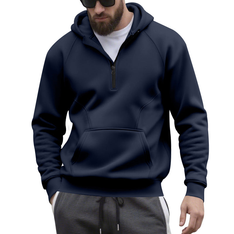 Herren Kapuzensweater Reißverschluss Kängurutasche Sportlich