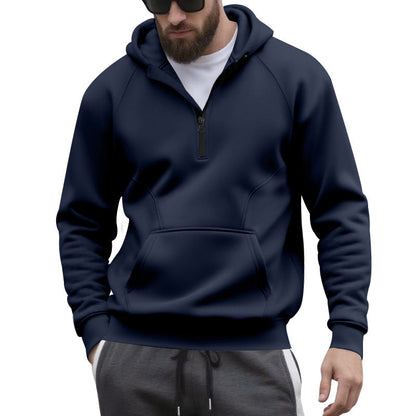 Herren Kapuzensweater Reißverschluss Kängurutasche Sportlich