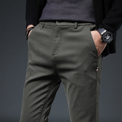Herren Slim-Fit Hose Elastisch Bequem Mit Taschen