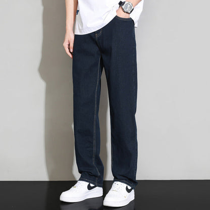 Herren Jeans Bequem Relaxed Fit Dunkelblau