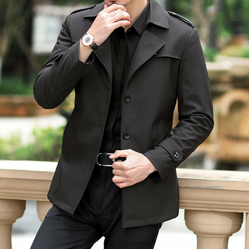 Herren Lederjacke Mit Hochem Kragen Elegantes Design