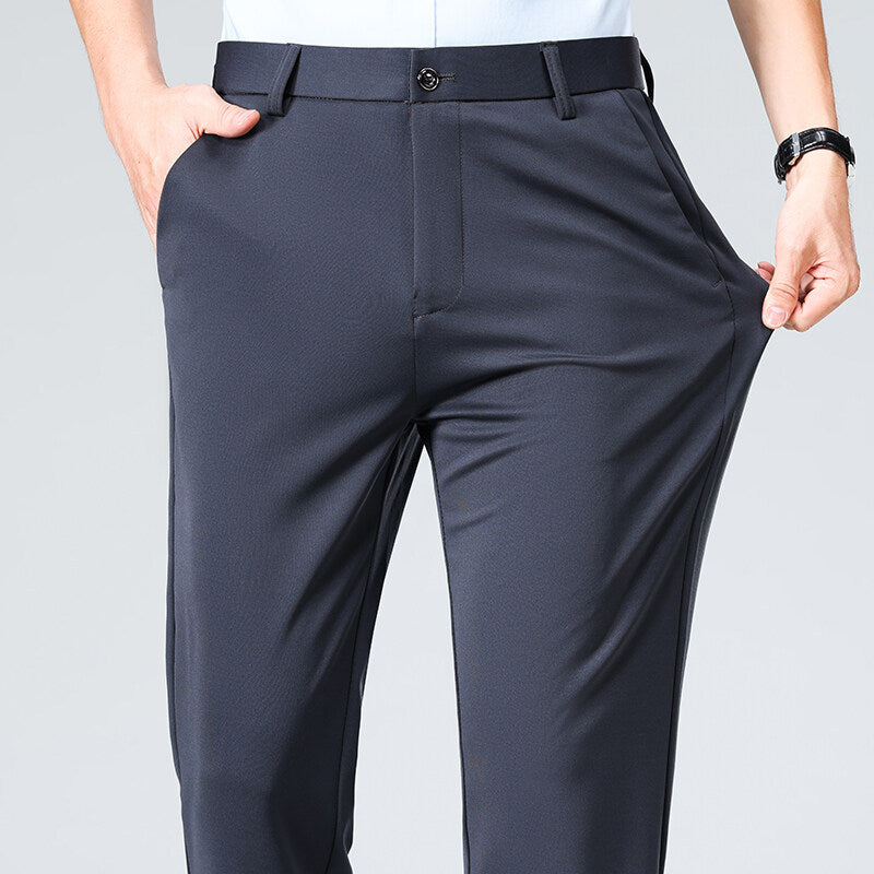 Herren Businesshosen Elegant Slim Fit Schwarz