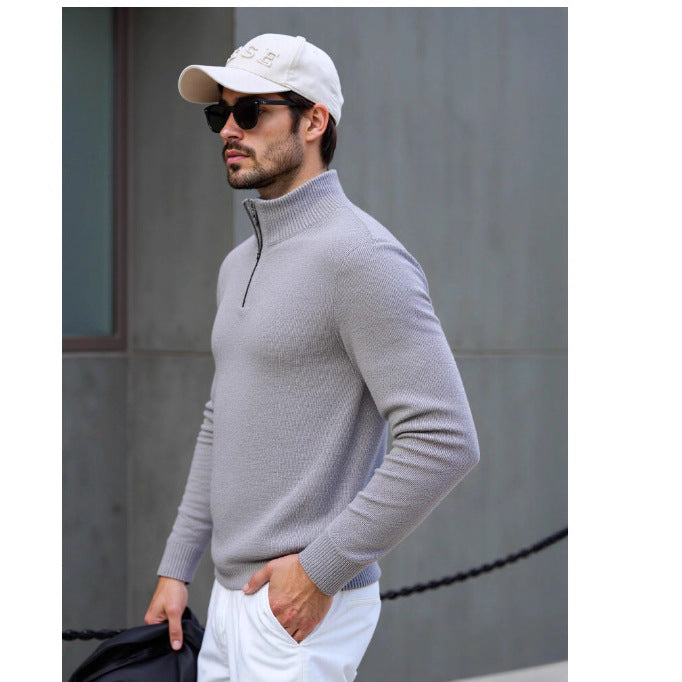Herren Rollkragenpullover Modern Struktur Design Schwarz - BerlinGlamour