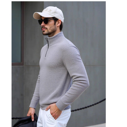 Herren Rollkragenpullover Modern Struktur Design Schwarz - BerlinGlamour