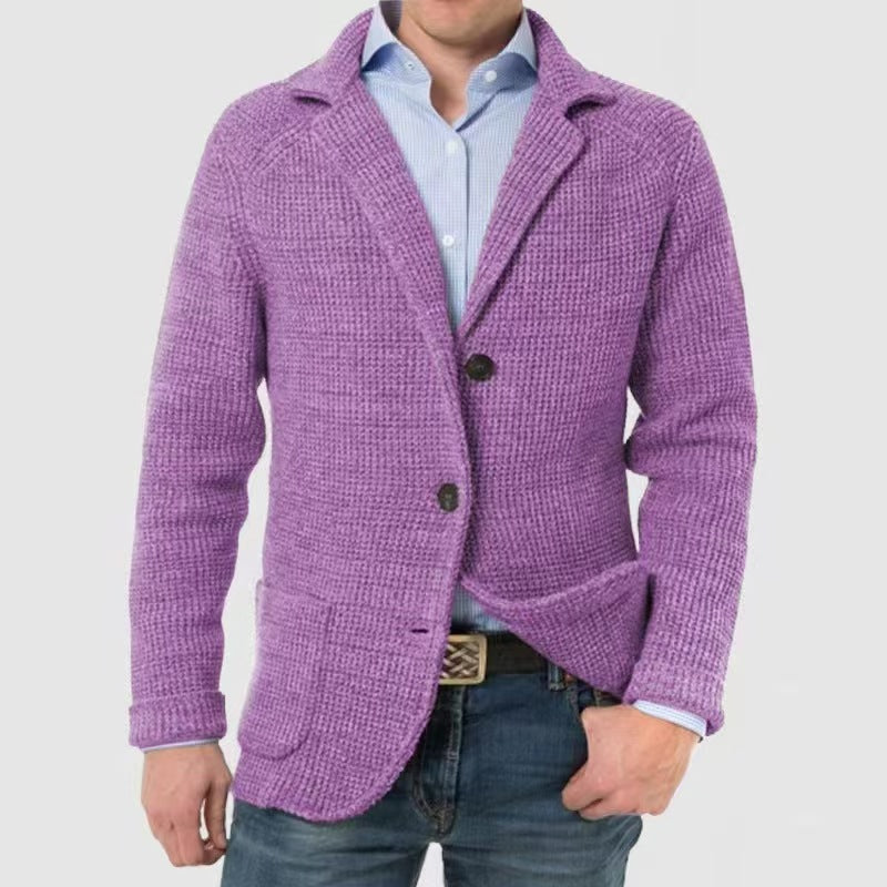 Herren Strickjacke Modisch Gestreift Elegant