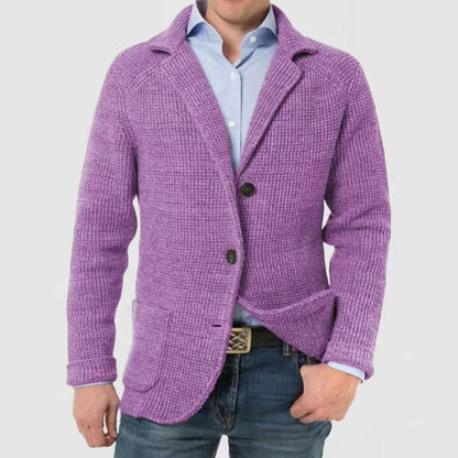 Herren Strickjacke Modisch Gestreift Elegant
