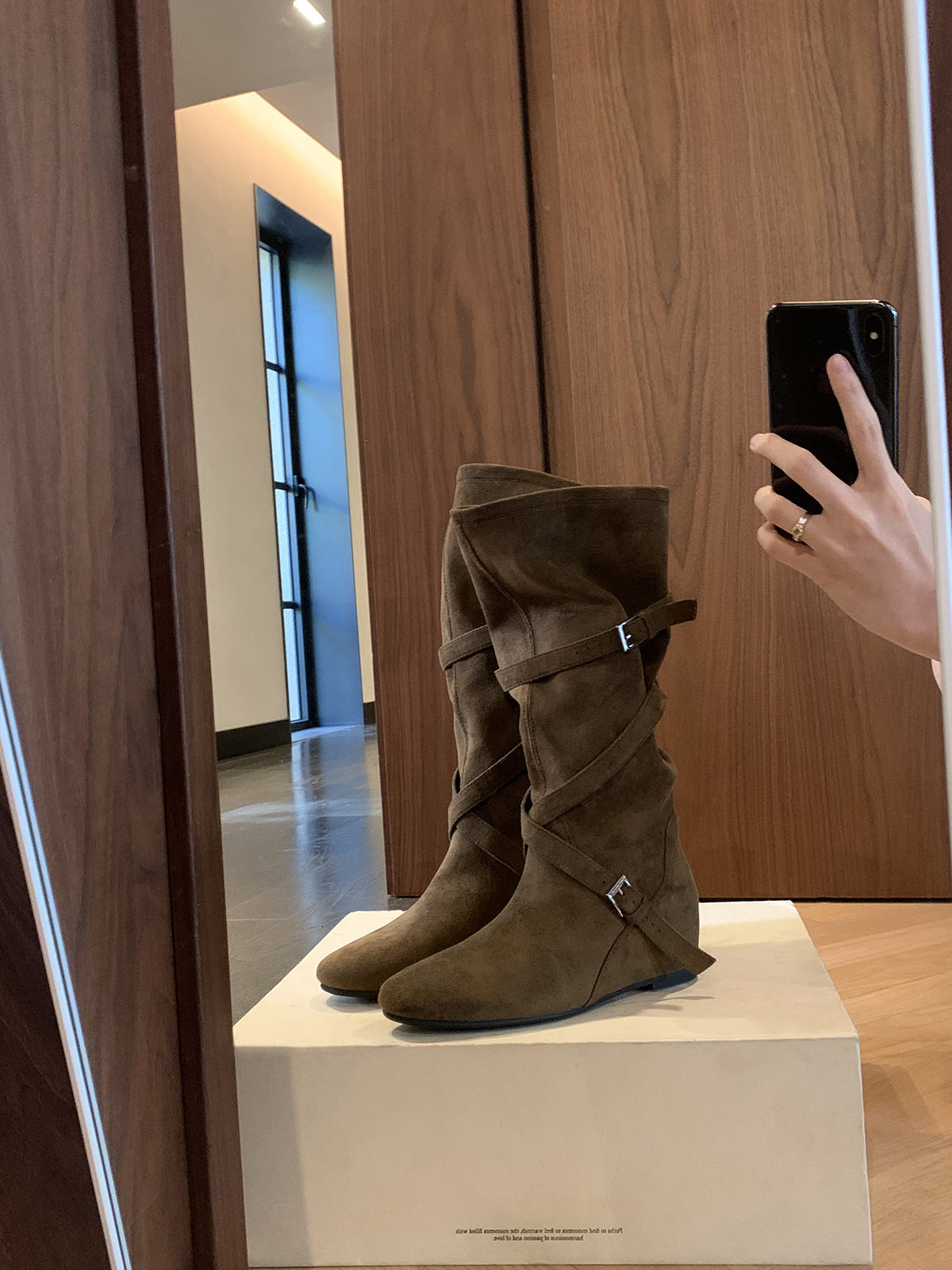 Damen Stiefel Elegante Mit Verstellbarem Riemen Komfortabel