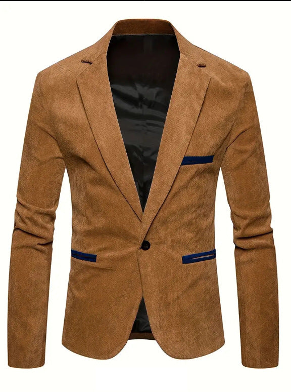 Herren Blazer Wildleder Modisch Strukturiert Schwarz