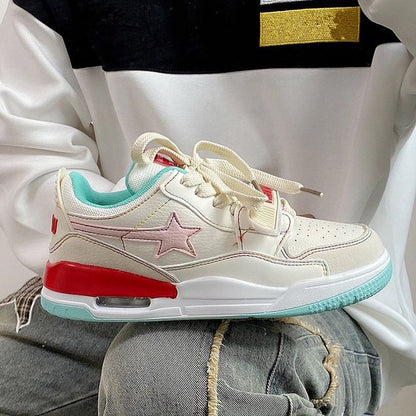 Damen Sneaker modisch mit Klettverschluss und Sternenmuster