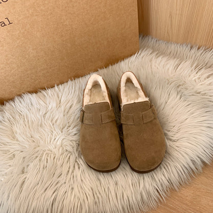 Damen Clogs Weich Velours Bequem Schnalle Modisch - BerlinGlamour