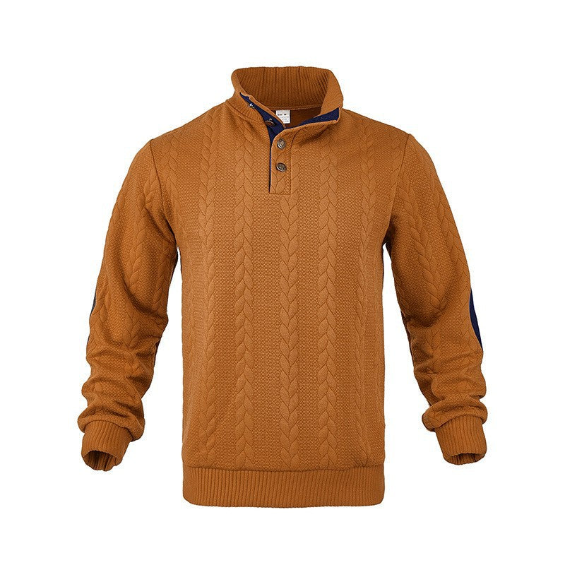 Herren Strickpullover Hochkragen Modern Zopfmuster