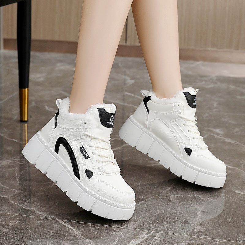 Damen Sneaker High-Top Fleece-Innensohle RutschfestSchuhe Sportlich - BerlinGlamour