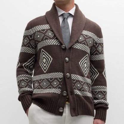 Herren Strickjacke Modern Grafik Muster Klassisch - BerlinGlamour