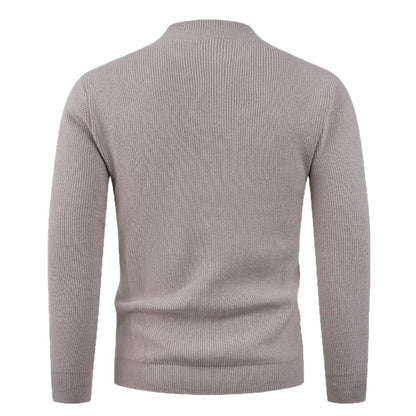 Herren Pullover Rundhals Strukturstoff Modern