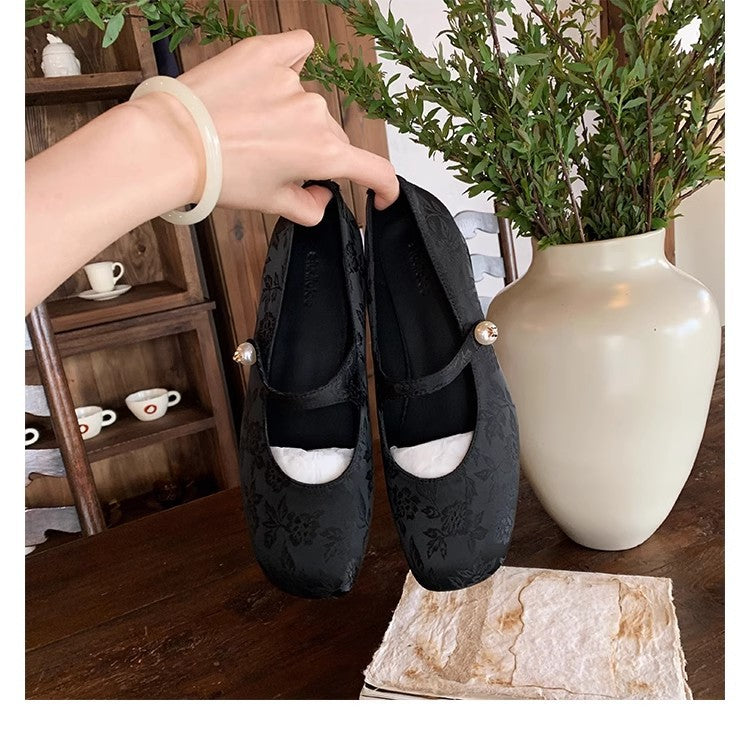 Damen Ballerinas Blumen Muster Komfort Schuhe