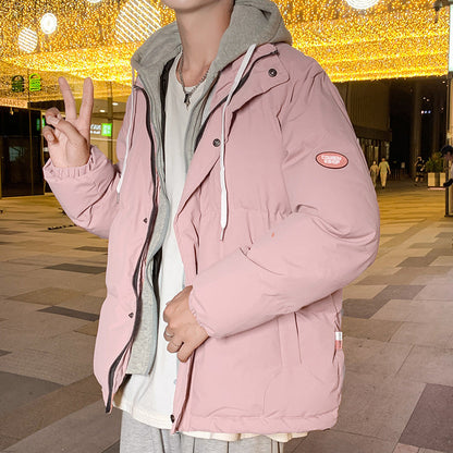 Herren Winterjacke Steppjacke Warm mit Abnehmbarer Kapuze