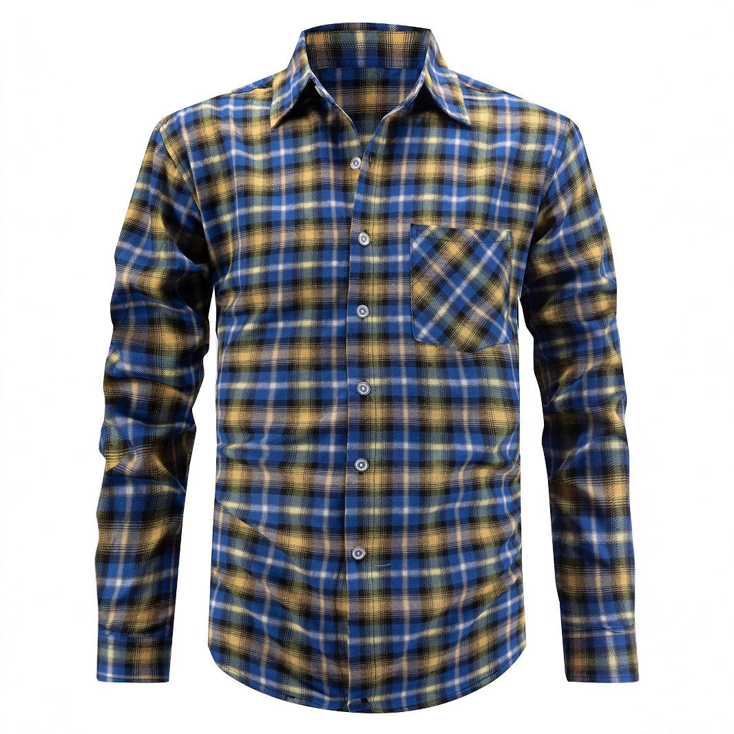 Herren Langarmhemd Karomuster Modern Trendy