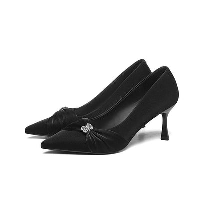 Damen Slingback Pumps Elegante Schmuckdetail High Heel