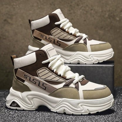 Damen Sneaker Sportlich High-Top mit Kontrastdesign Rutschfest