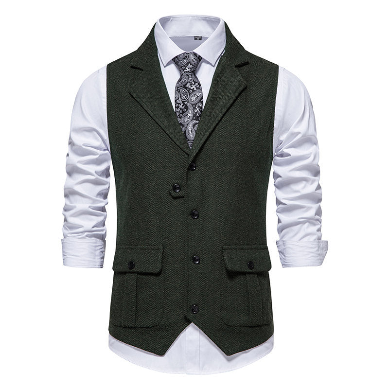 Herren Weste Elegant Strukturiert Hahnentritt Muster