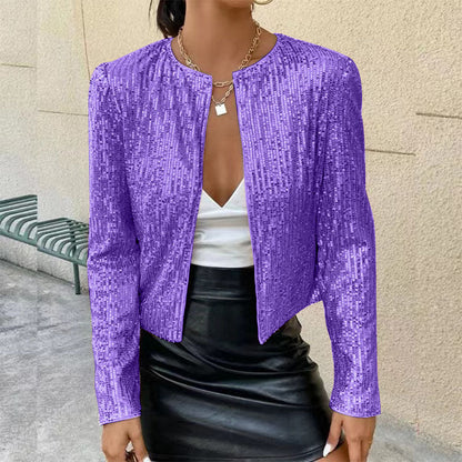 Glitzernde Damen Strickjacke Elegant Frauen