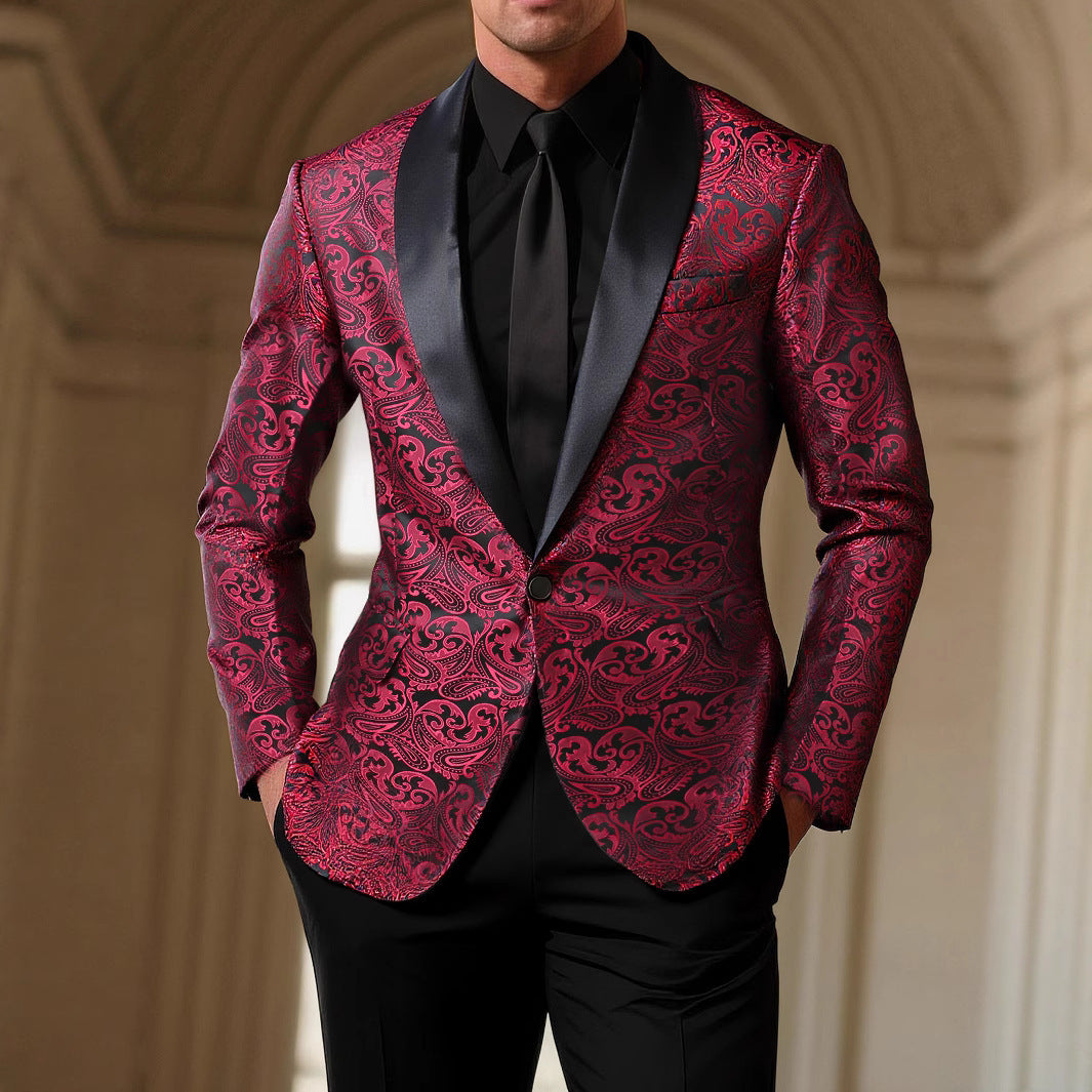 Eleganter Blazer Herren Pailletten Paisley Muster Glamour - BerlinGlamour