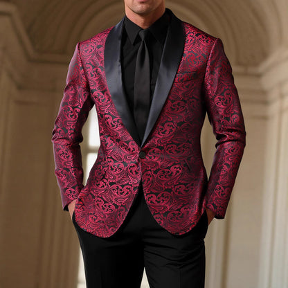Eleganter Blazer Herren Pailletten Paisley Muster Glamour - BerlinGlamour