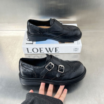 Damen Mokassins Elegantes Design Schnallenverschluss Brogue Stil