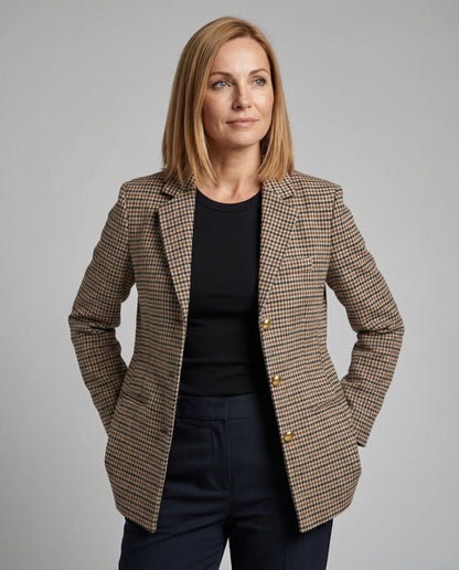 Elegante Damen Blazerjacke Golden Knöpfe Modern