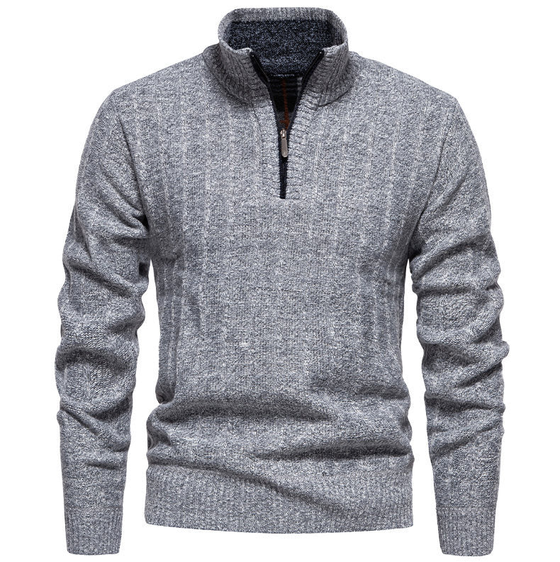 Herren Pullover Stehkragen Zipper Modern Casual