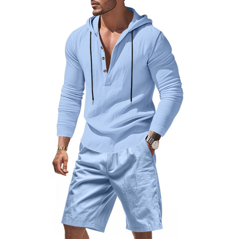 Herren Kapuzenshirt Lässig Modern mit Shorts Bequem