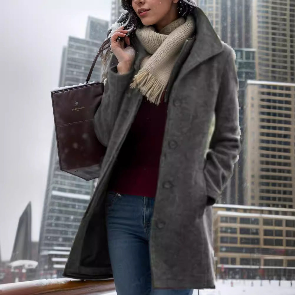 Damen Oversized Mantel Trendig Großstadt Chic