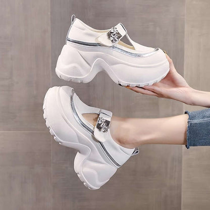 Damen Sneaker Chunky Bequem Metallic Detail Modisch - BerlinGlamour