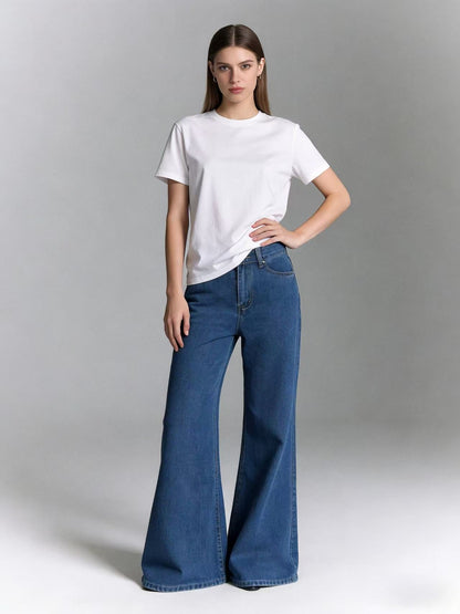 Damen Jeans Weite Bequem Elegant Schnitt