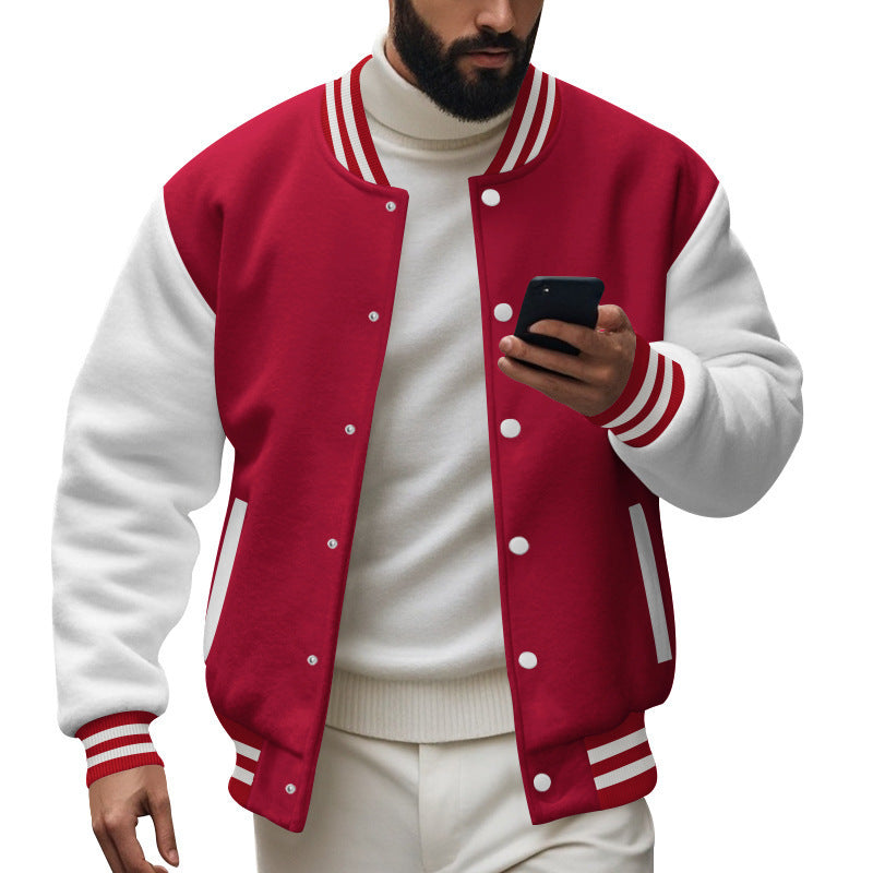 Herren Bomberjacke Modern mit Kontrastärmeln und Klassischem Design