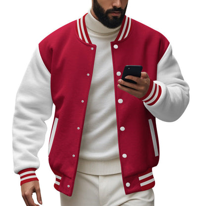 Herren Bomberjacke Modern mit Kontrastärmeln und Klassischem Design