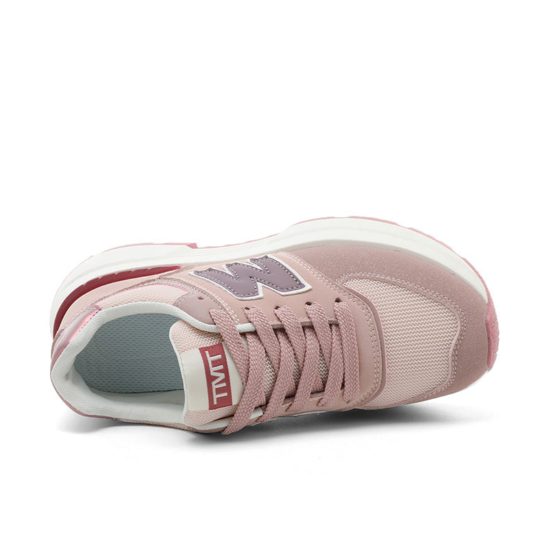 Damen Sneaker Bequem Laufsohle Dick Mode