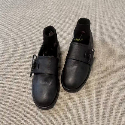 Damen Schnürschuhe Bequem Elegant Schnalle Schwarz - BerlinGlamour