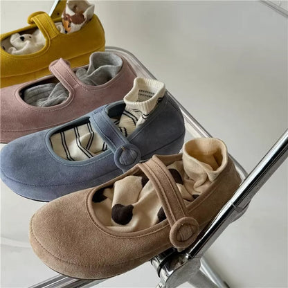 Damen Ballerinas Bequem Weich Riemen Schuhe - BerlinGlamour