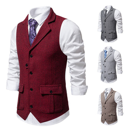 Herren Weste Elegant Strukturiert Hahnentritt Muster - BerlinGlamour