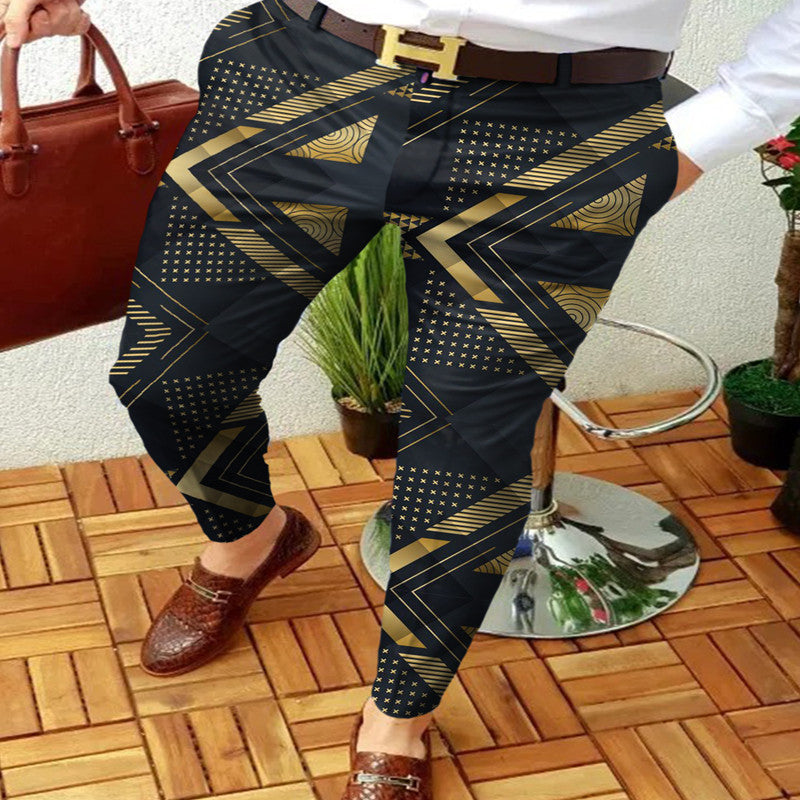 Schmale Herrenhose Slim Fit geometrisch Modern