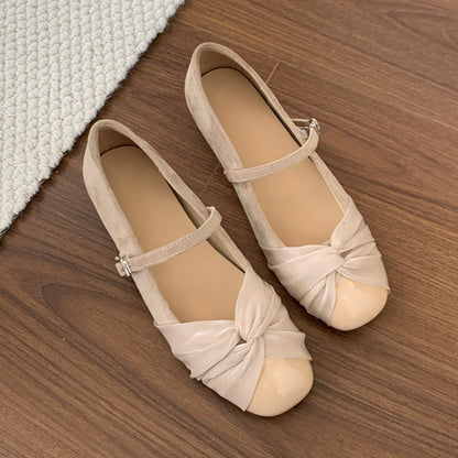 Damen Ballerinas Elegante Schleifen Detail