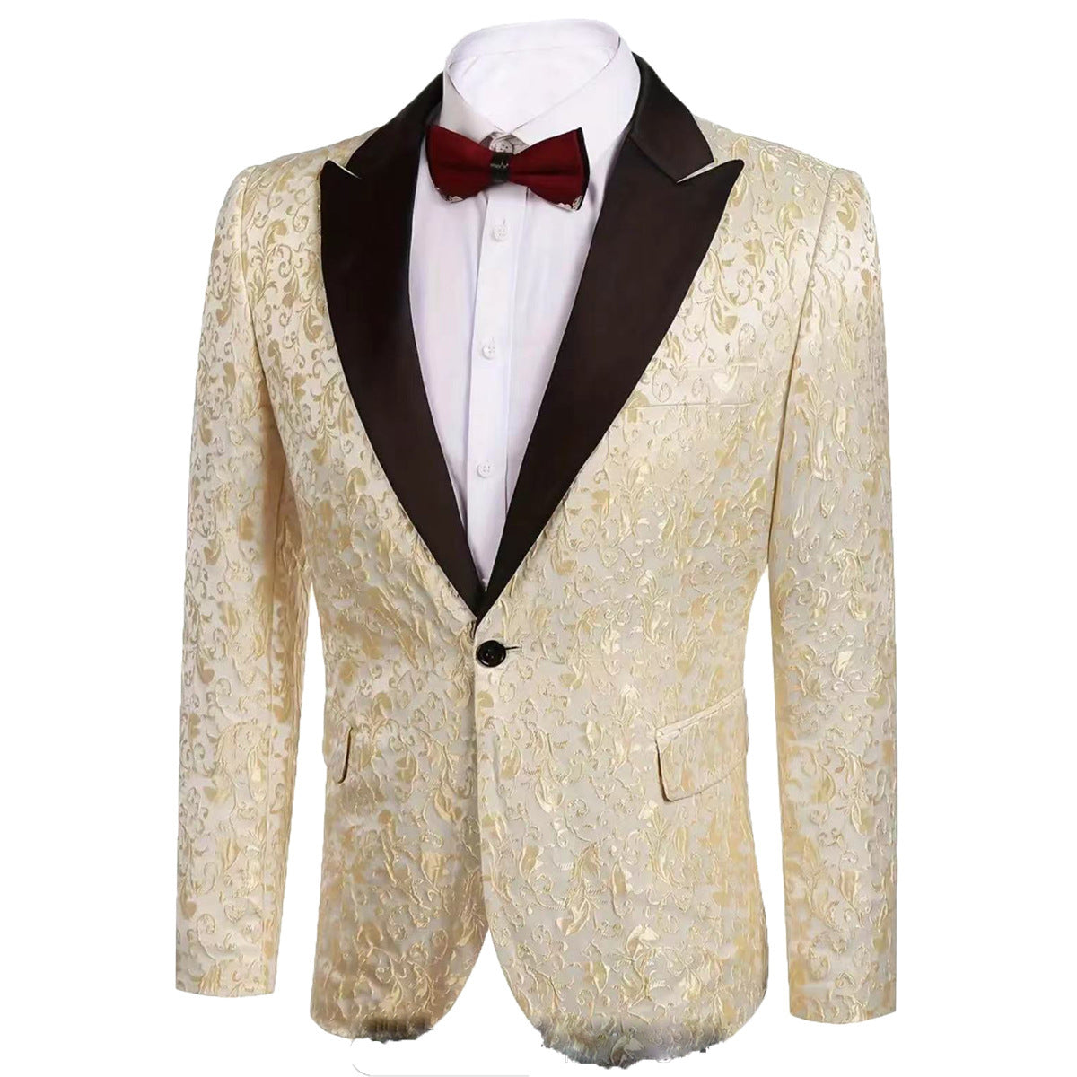 Herren Blazer Pailletten Jacke Glamour Floral Design