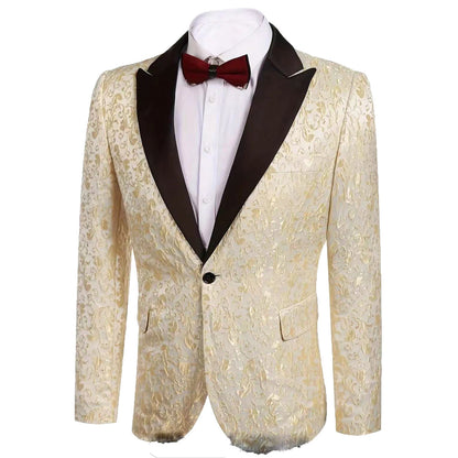 Herren Blazer Pailletten Jacke Glamour Floral Design